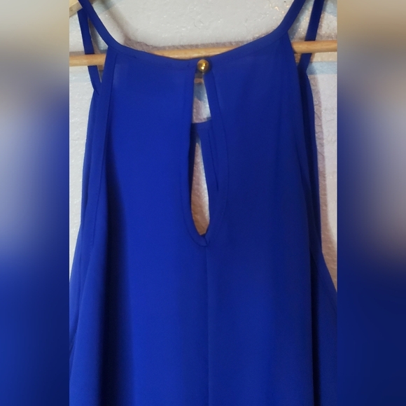 💚5/$25 Toto Collection Royal Blue Sleeveless Keyhols Blouse Top Size XL - Picture 4 of 6